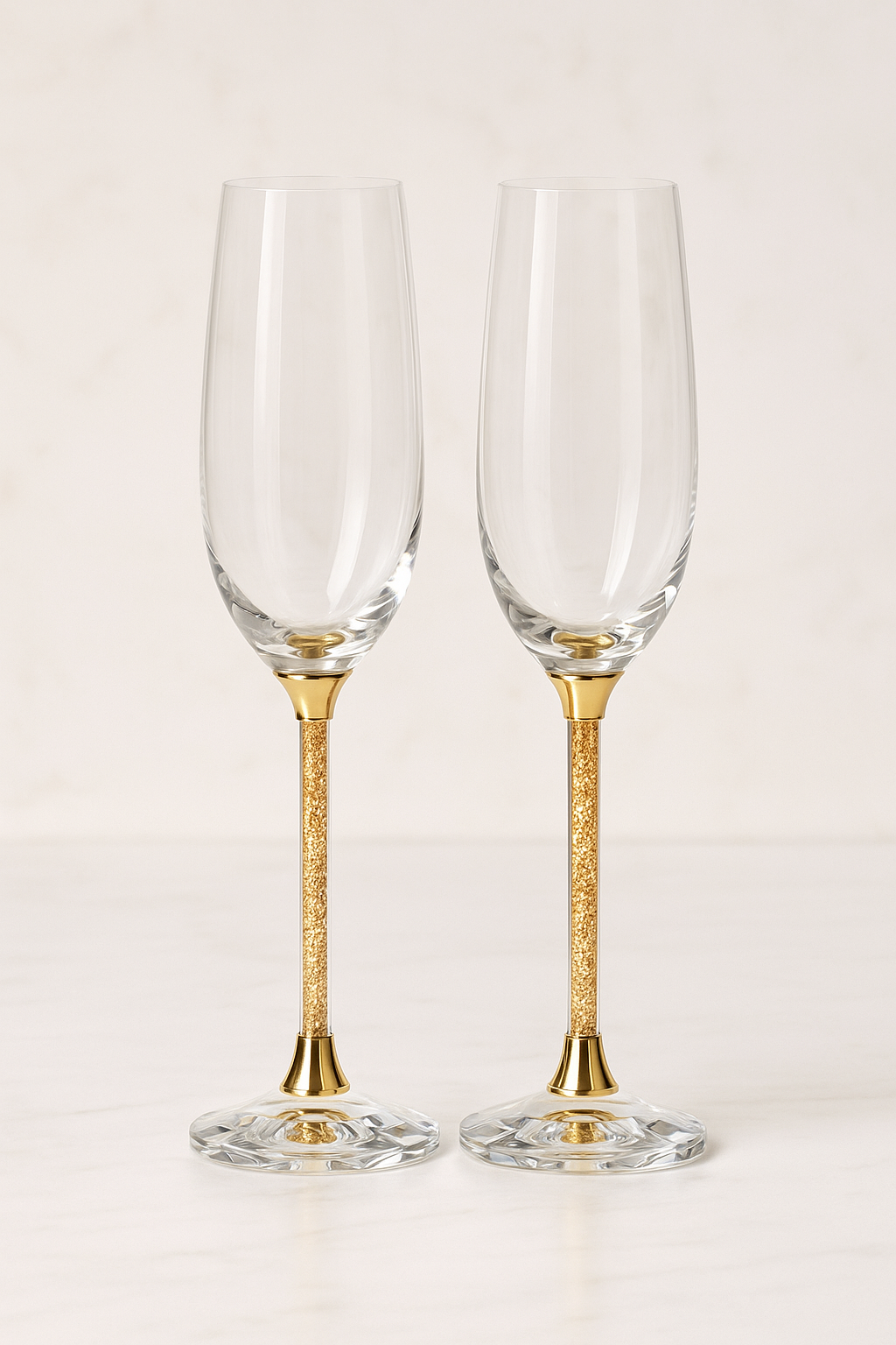 Amoora Grandeur Éclaire – Limited Edition Champagneglazen met UNIEKE steel (Set van 2) € 149,95