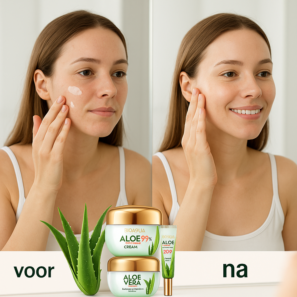 Amoora Aloë Vera Glow – Hydraterende & Verstevigende Gezichts- en Oogcrème verzorgingsset