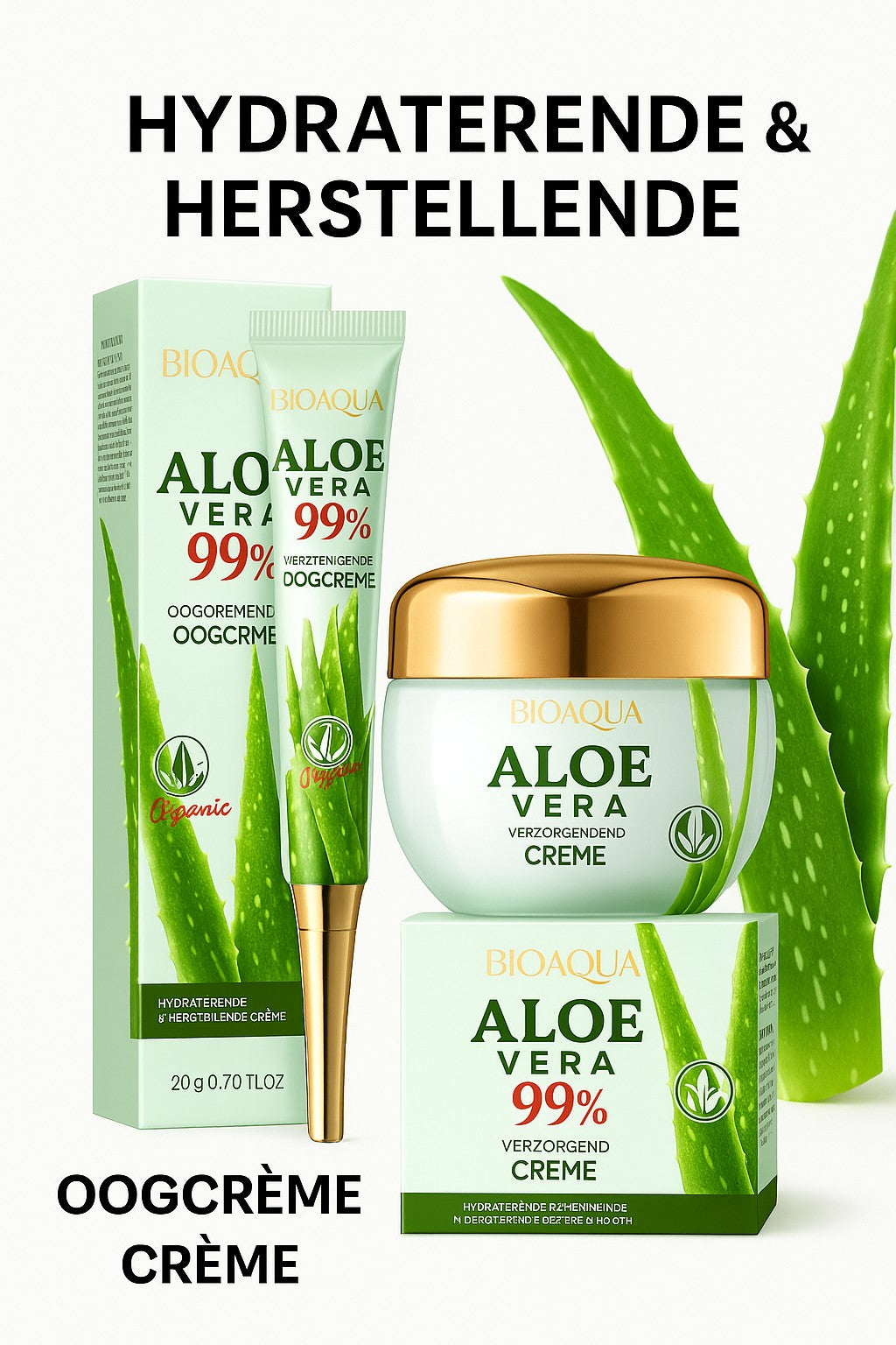 Amoora Aloë Vera Glow – Hydraterende & Verstevigende Gezichts- en Oogcrème verzorgingsset