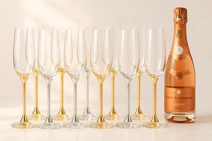 Amoora Grandeur Éclaire – Limited Edition Champagneglazen met UNIEKE steel (Set van 2) € 149,95