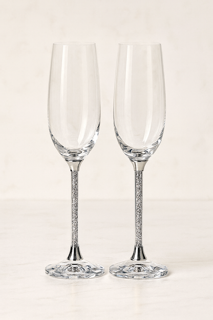 Amoora Grandeur Éclaire – Limited Edition Champagneglazen met UNIEKE steel (Set van 2) € 149,95