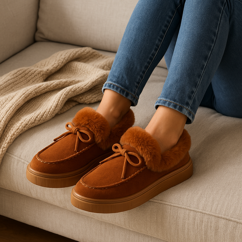 AMOORA COZY INSTAPPERS - Warme, comfortabele instappers met  antislip zool -de nieuwe winterfavoriet