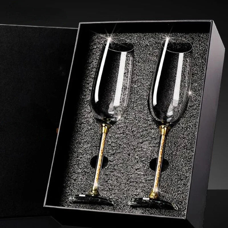 Amoora Grandeur Éclaire – Limited Edition Champagneglazen met UNIEKE steel (Set van 2) € 149,95