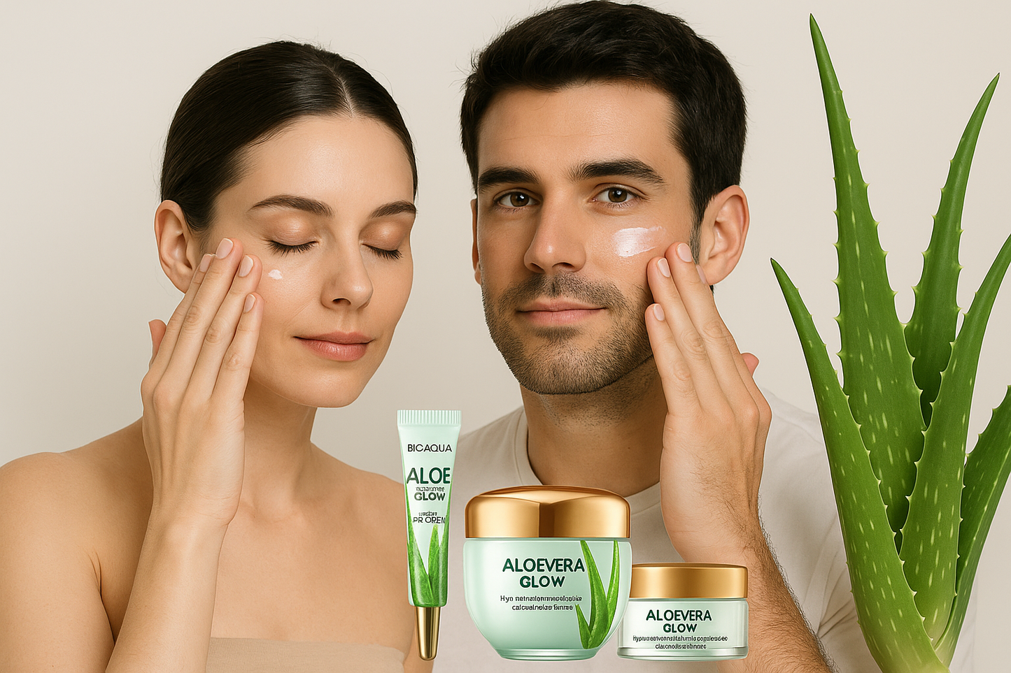 Amoora Aloë Vera Glow – Hydraterende & Verstevigende Gezichts- en Oogcrème verzorgingsset