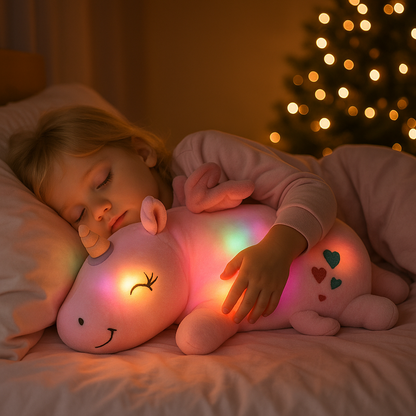 "Mijn Droomvriendje: Rustgevende, Magische Eenhoorn Knuffel  met LED’s – Perfect Cadeau van de Sint of onder de kerstboom