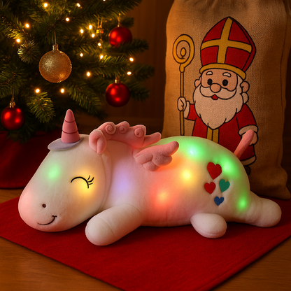 "Mijn Droomvriendje: Rustgevende, Magische Eenhoorn Knuffel  met LED’s – Perfect Cadeau van de Sint of onder de kerstboom