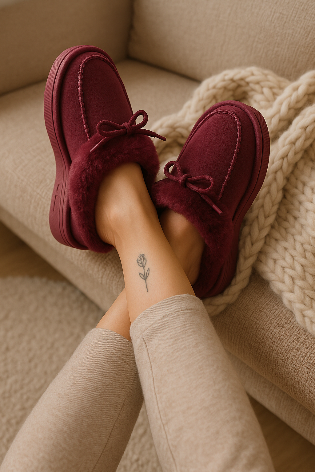 AMOORA COZY INSTAPPERS - Warme, comfortabele instappers met  antislip zool -de nieuwe winterfavoriet