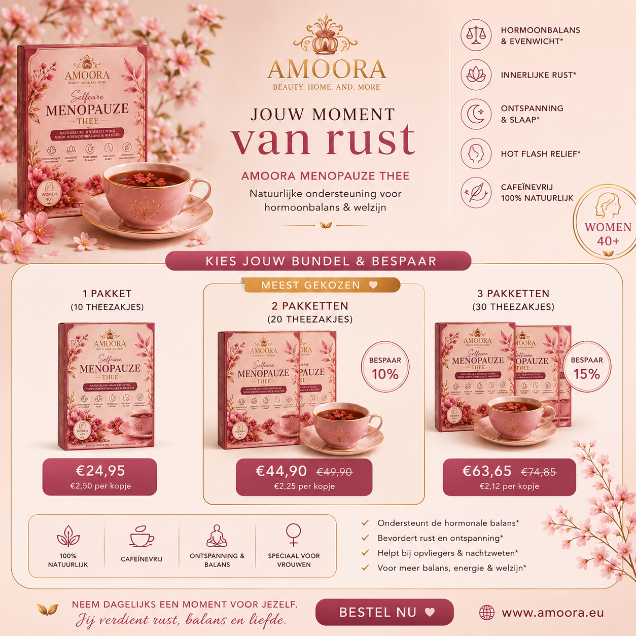 PRE-ORDER NOW - Amoora Selfcare Menopauze Thee